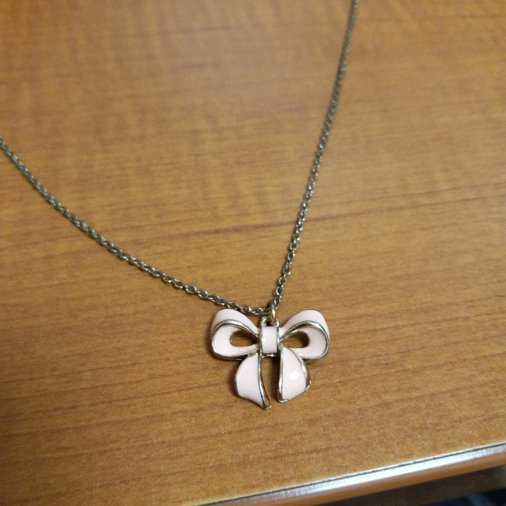 Pink Bow Necklace